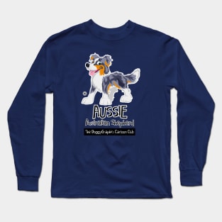 Aussie CartoonClub - Merle Trico Long Sleeve T-Shirt